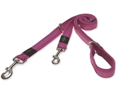 Vodítko pre psov prepínacie nylonové reflexní - Rogz Utility - ružové - 2,5 x 160 cm