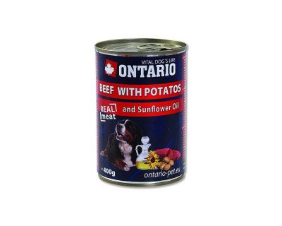 Ontario Beef, Potatoes, Sunflower Oil konzerva - hovädzie & zemiaky & slnečnicový olej pre dospelých psov 400 g