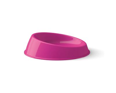 Plastová miska pro kočky Argi - zkosená - růžová - 19 x 5 cm