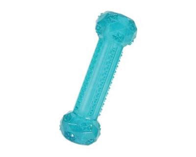 Hračka pes STICK TPR POP kost 15cm tyrkysová Zolux