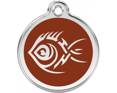 Red Dingo Známka hnedá vzor Tribal ryba