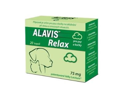 Alavis Relax 75 mg pre psov a mačky - na upokojenie pri strese, 20 tabliet