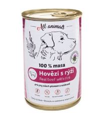 All Animals DOG hovězí mleté s rýží 400g