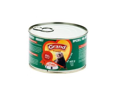 Granum Grand konzerva s mäsovými kúskami vo vlastnej šťave pre fretky 405 g
