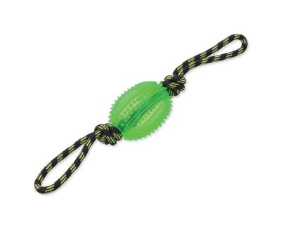Přetahovadlo DOG FANTASY lano s míčem zelené 38 cm
