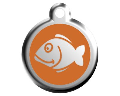 Red Dingo Známka oranžová vzor rybka - veľkosť S, 20 mm
