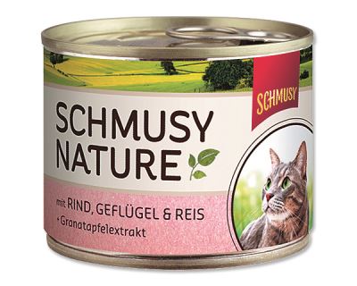 Schmusy Nature Menu konzerva - hovädzie & hydina 190 g