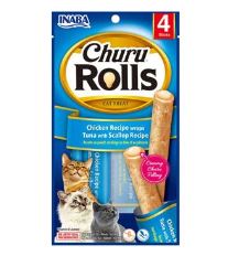 Churu Cat Rolls Chicken wraps&amp;Tuna+Scallop cr. 4x10g
