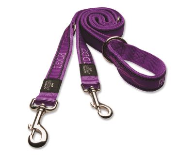 Vodítko pre psov prepínacie nylonové - Rogz Fancy Dress Purple Chrome - 1,6 x 160 cm