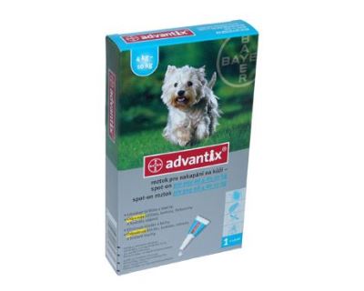 2 ks Advantix Spot on pre psov 4-10kg 1x1ml + Antiparazitné ponožky Bayer ZADARMO