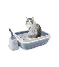 WC kočka s vysok.okrajem a lopatkou růžová 50x40x16cm