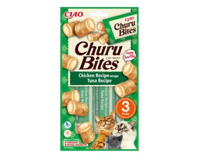Churu Cat Bites Chicken wraps&Tuna Purée 3x10g