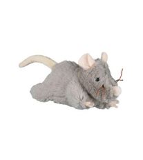 Hračka kočka Myš šedá plyšová robustní 15cm TR 1ks