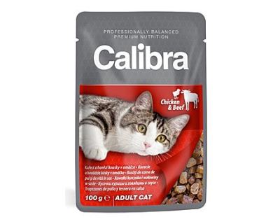 Calibra Cat kapsička kuracie a hovädzie v omáčke 100 g