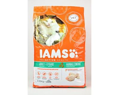 Iams Cat Hairball Control rich in Chicken 2,55kg