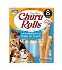 Churu Dog Rolls Chicken with Cheese wraps 8x12g
