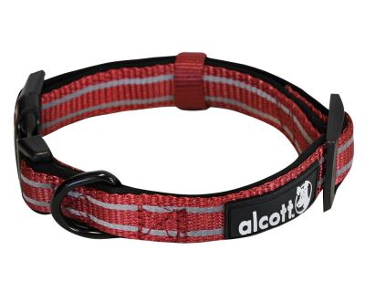 Alcott reflexní obojek pro psy, červený, velikost L