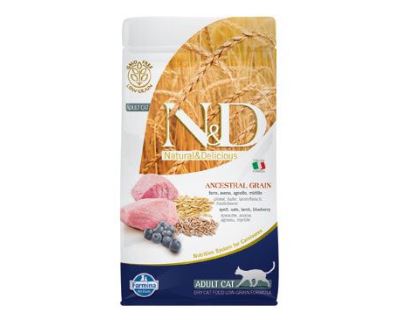 N&D Low Grain Cat Adult Lamb & Blueberry - jahňacie & čučoriedky s nízkym obsahom obilnín pre dospelé mačky 1,5 kg