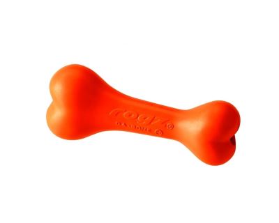 Hračka pes Kosť DA BONES guma malá oranžová 1ks Rogz
