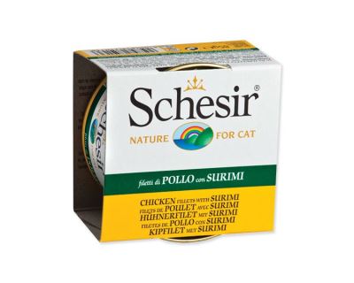 Konzerva SCHESIR Cat kuřecí + surimi v želé 85 g