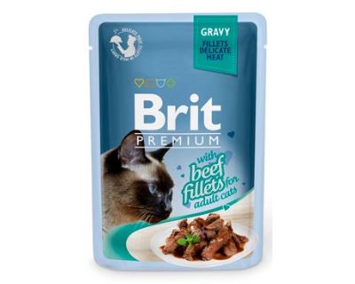 Brit Premium Cat D Fillets in Gravy With Beef 85g