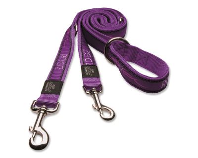 Vodítko pre psov prepínacie nylonové - Rogz Fancy Dress Purple Chrome - 2,5 x 160 cm