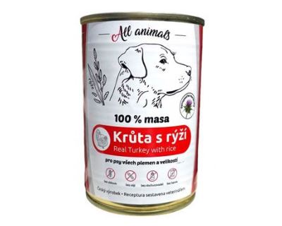 All Animals DOG Krůtí mleté s rýží 400g