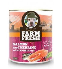 Farm Fresh Dog Salmon&amp;Herring+Cranberries konzer 375g