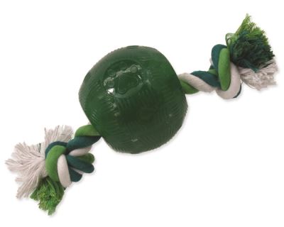 DOG FANTASY Strong Mint míček gumový s provazem 9,5 cm