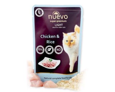 Nuevo Chicken & Rice Light - kapsička kura & ryža pre mačky s nadváhou 85 g