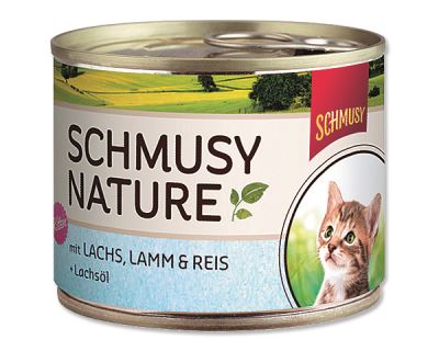 Schmusy Nature Menu Junior konzerva - losos & jahňa pre mačiatka 190 g