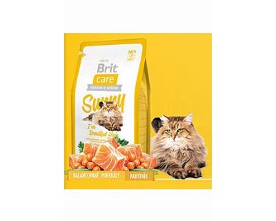 Brit Cat Sunny I`ve Beautiful Hair - losos a ryža pre starostlivosť o srsť 2 kg
