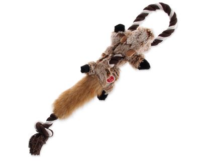 Hračka DOG FANTASY Skinneeez s provazem liška 35 cm