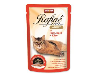 Kapsičky pre mačky Animonda Cat Rafiné Soupe - morka & teľacie & syr 100 g