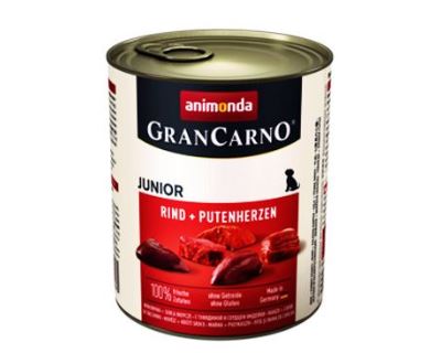 Animonda Gran Carno Junior Konzerva - hovädzie & morčacie srdce pre šteňatá a mladých psov 800 g