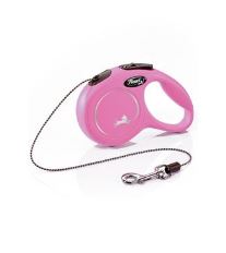 Vodítko FLEXI Classic NEW XS lanko 3m/8kg růžová
