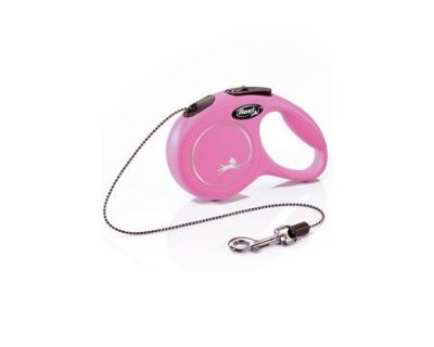 Vodítko FLEXI Classic NEW XS lanko 3m/8kg růžová