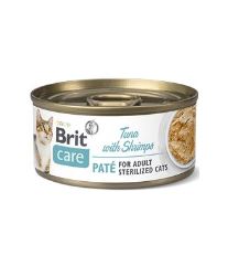 Brit Care Cat konz  Paté Sterilized Tuna&amp;Shrimps 70g