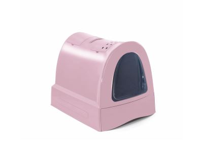 Krytý mačací záchod s výsuvnou zásuvkou pre stelivo Argi - ružový - 40x56x42,5 cm - POŠKODENÝ TOVAR
