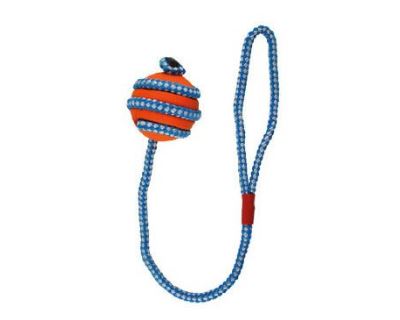 Hračka pes gumový míček oranžovo-modrý  5 cm