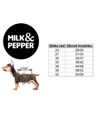 Mikina pro psa s kapucí Milk&Pepper - šedá - 24 cm