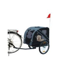 Vozík přívěsný za kolo pro psa 125x95x72cm šedá/černá