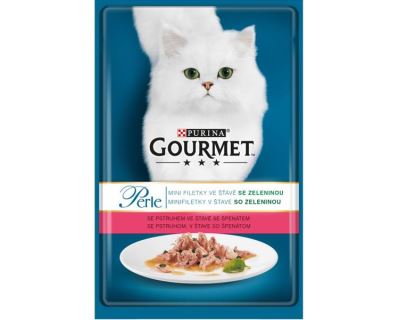 Gourmet Perle cat kaps.- pstruh a špenát 85 g