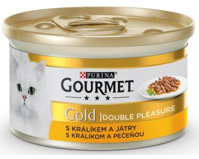 Gourmet Gold cat konz.-duš.a gril.k.králík a játra 85 g