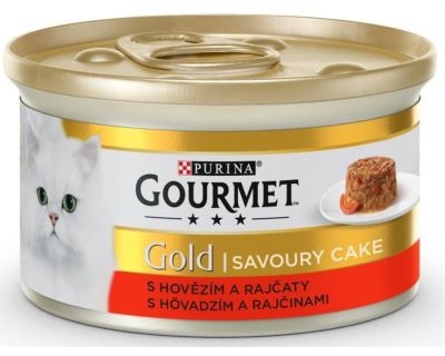 Gourmet Gold cat konz.-Savoury Cake hovezí,rajce 85 g